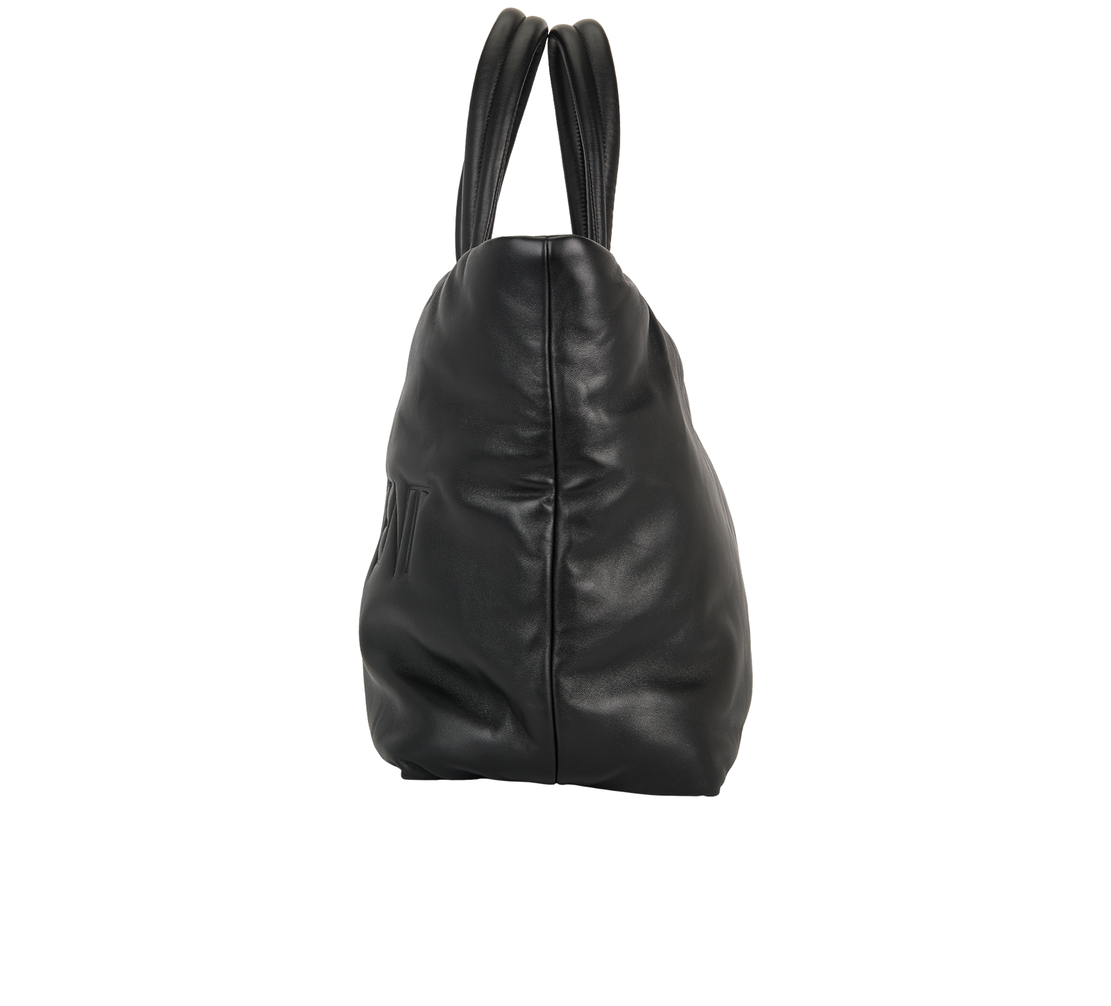 Wide Puffer Tote, &pound;1,200, Handbags, Black, Leather, Bottom view